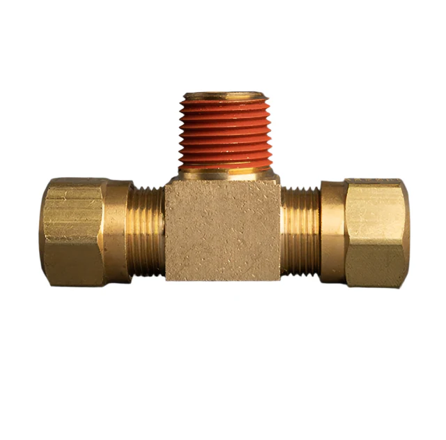 1/2in Tube to 1/4in Male Pipe Brass Tee Ends Tube