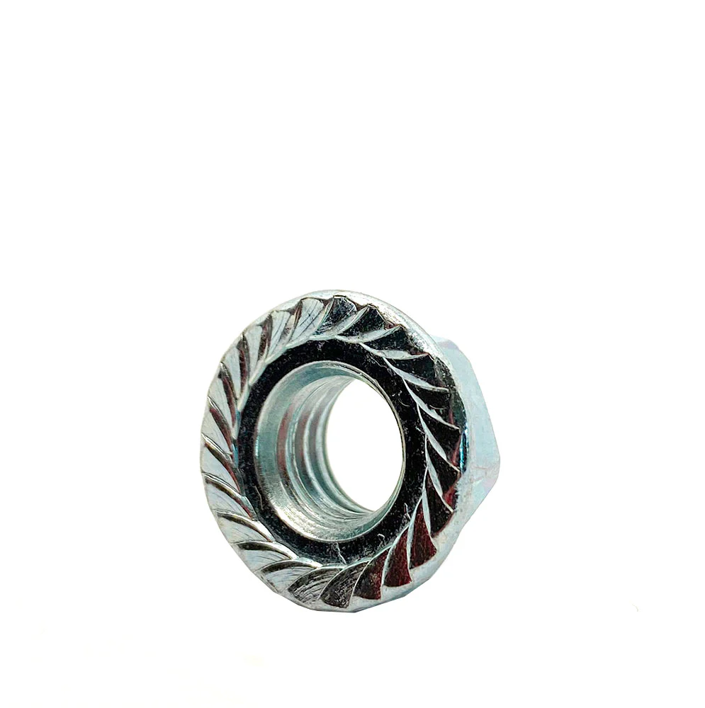 1/2-13in UNC Grade 2 Serrated Flange Nut Clear Zinc