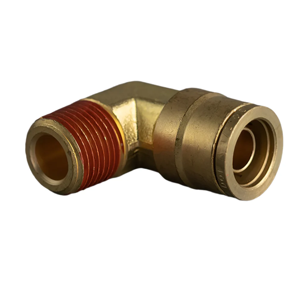 1/2in Tube to 3/8in Male Pipe Push Connect 90° Brass Elbow