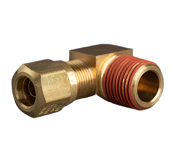 1/2in Tube to 3/8in Male Pipe 90° Brass Elbow