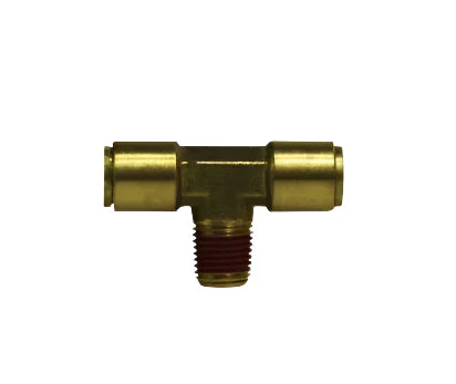 1/2in Tube to 3/8in Male Pipe Brass Push Connector Tee Ends Tube Center