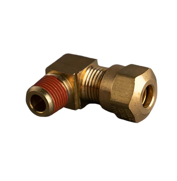 1/4in Tube to 1/4in Male Pipe 90° Brass Elbow