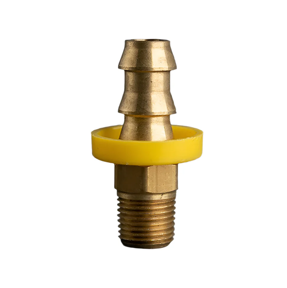 1/4in Hose I.D. to 1/4in Male Pipe Brass Hose Barb