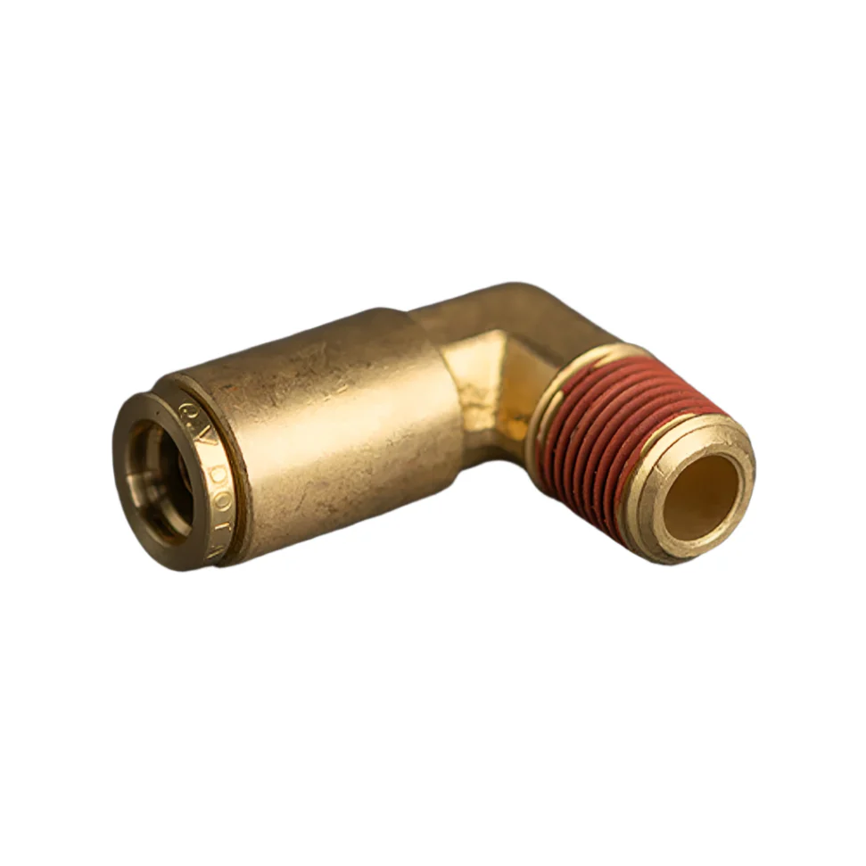 1/4in Tube to 1/8in Male Pipe Push Connect 90° Brass Elbow