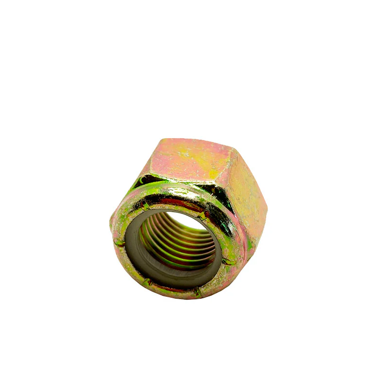 1/4-20in UNC Grade 8 Nylon Lock Nut Yellow Zinc