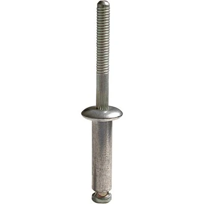 1/4" Glass Stop Peel Type Rivet Alum/Steel Grip Range : 33/64-19/32" Flange Diameter : 1/2"