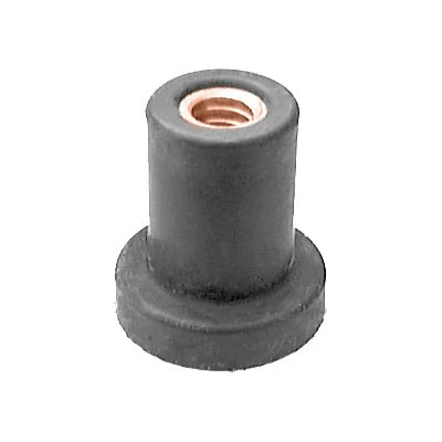 1/4-20in Well Nut Black Rubber