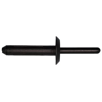 1/4D x 5/16-15/32in Grip Black Nylon Expansion Rivet