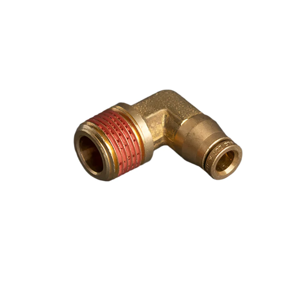 1/4in Tube to 3/8in Male Pipe Push Connect 90° Brass Elbow
