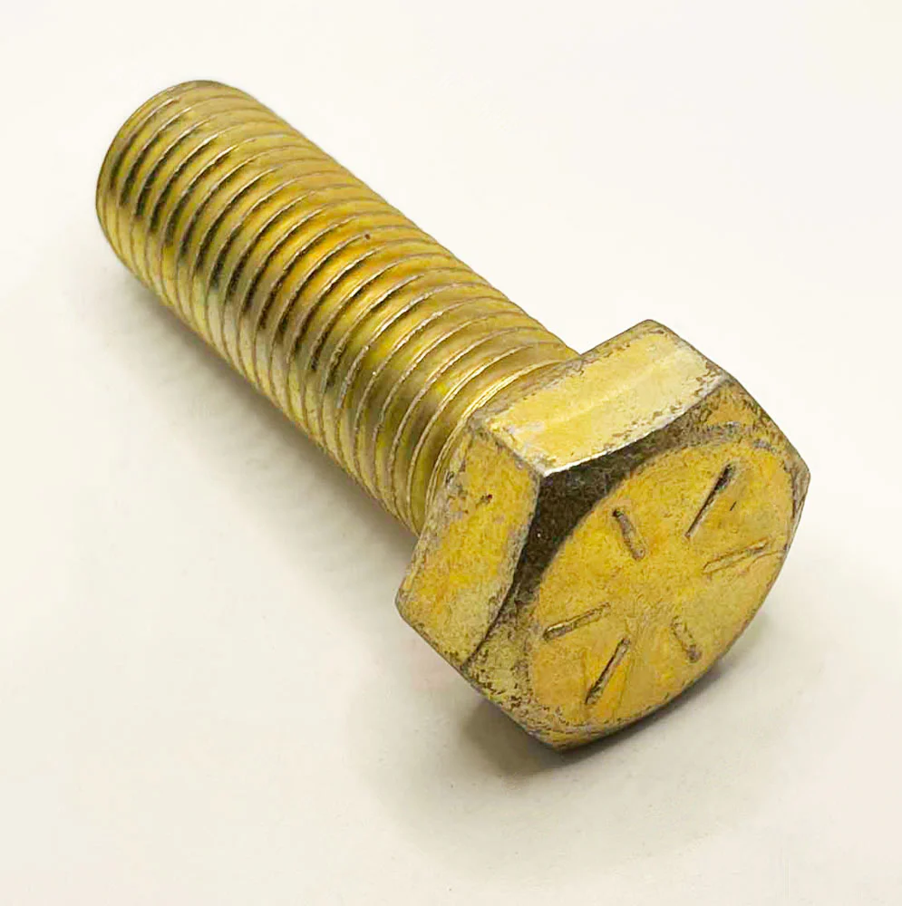 1-8 x 2-1/2in UNC Grade 8 Hex Cap Screw Yellow Zinc