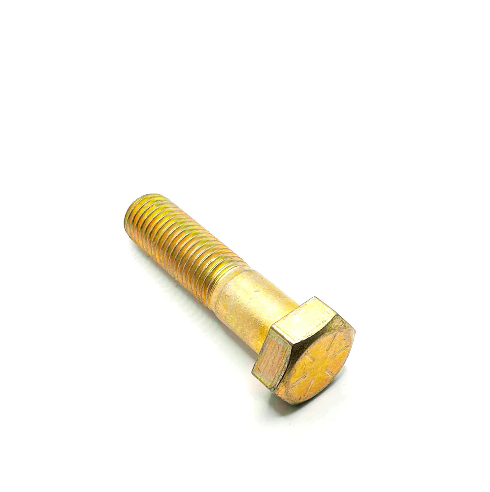 1-8 x 4in UNC Grade 8 Hex Cap Screw Yellow Zinc