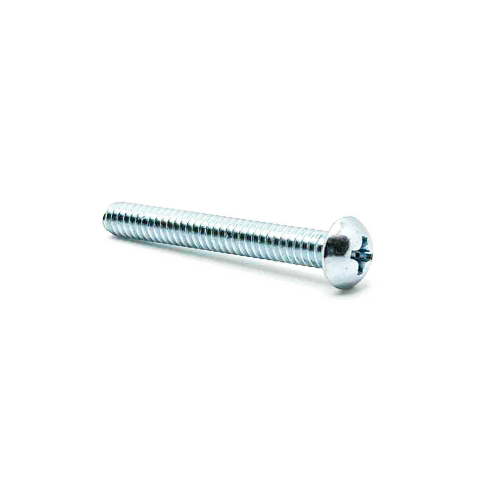 #10-24 x 1-1/2in UNC Phillips Round Machine Screw Clear Zinc