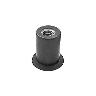 #10-32 Well Nut Black Rubber