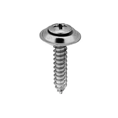 #10 x 1in #8 Head Phillips Oval Sems Tapping Screw Chrome