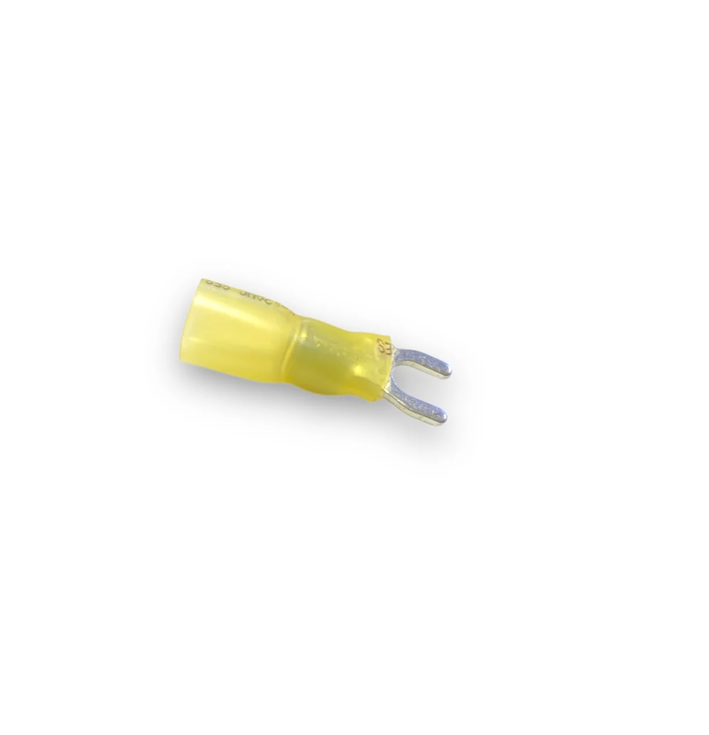 12-10 AWG #10 Spade Yellow Heat Shrink