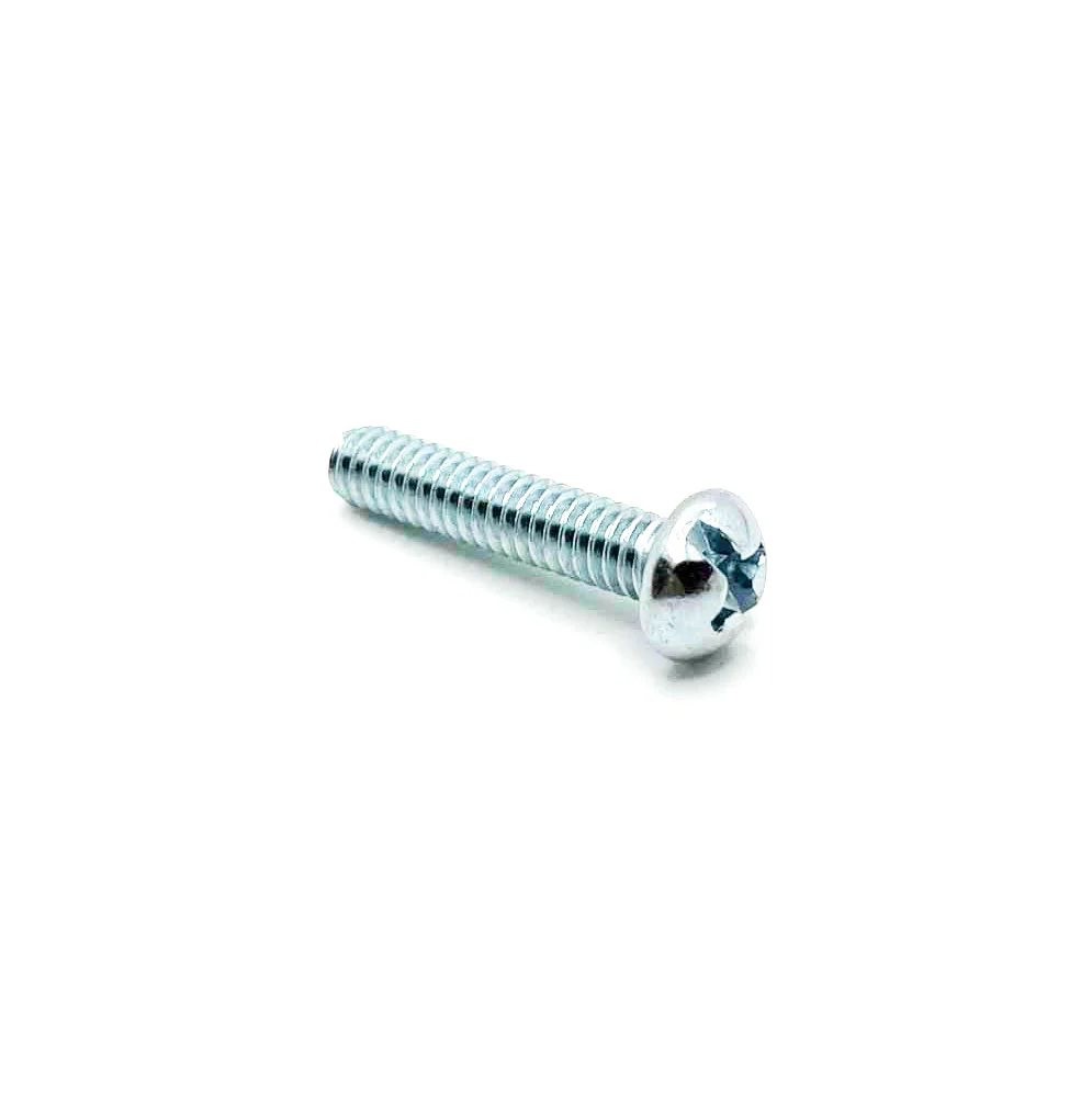 #12-24 x 1in UNC Phillips Round Machine Screw Clear Zinc