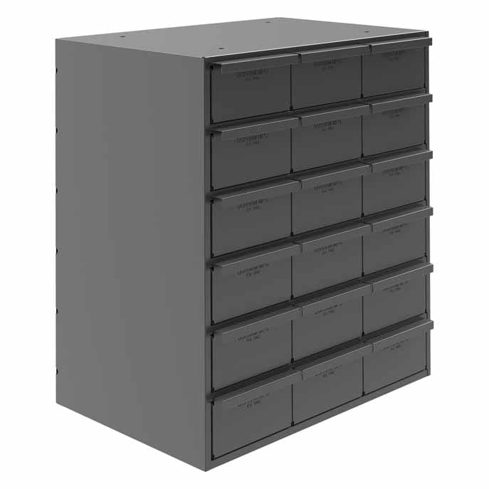 Cabinet with 18 Vertical Drawers 11-5/8in Deep
