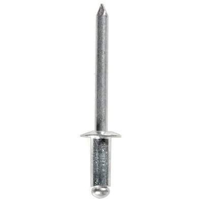 Pan L Rivet Dome Head Flange Diam: 3/8" Rivet Diam 3/16" Grip Range : 1/8-1/4" Rivet Length : 7/16" Alum/Alum