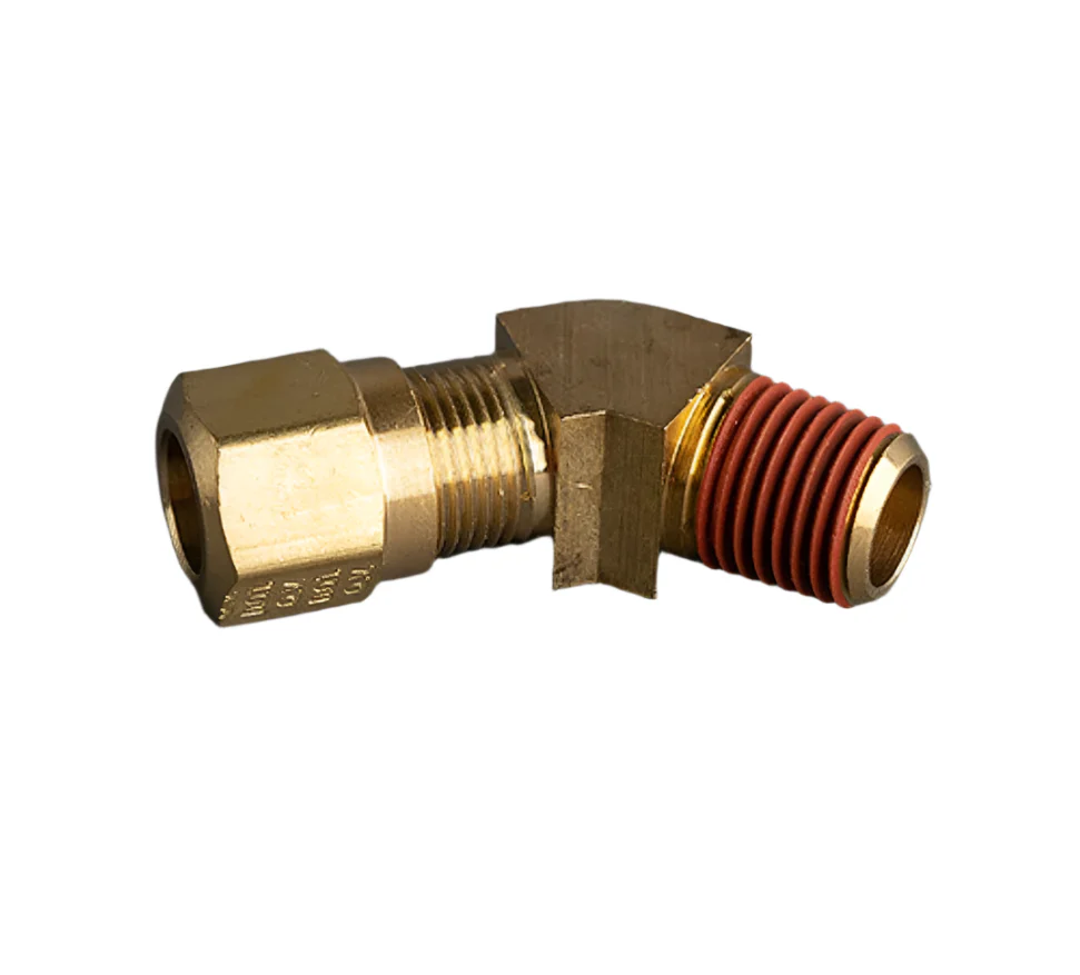 3/8in Tube to 1/4in Male Pipe 45° Brass Elbow