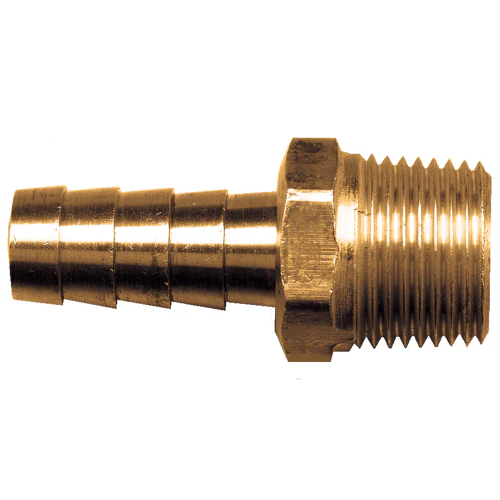 3/8in Hose I.D. to 1/4in Male Pipe Brass Hose Barb Coupling