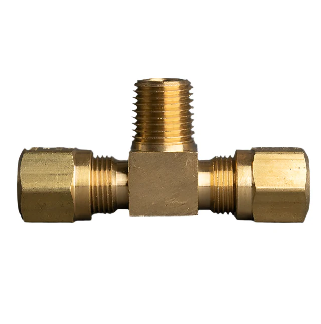 3/8in Tube to 1/4in Male Pipe Brass Tee Ends Tube