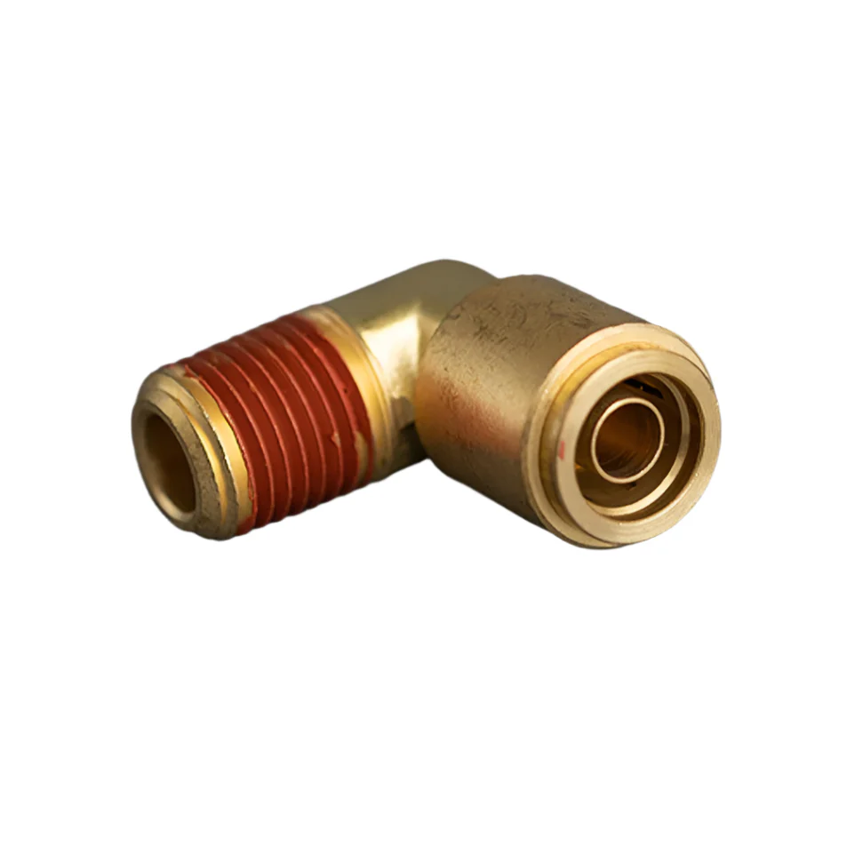 3/8in Tube to 1/4in Male Pipe Push Connect 90° Brass Elbow