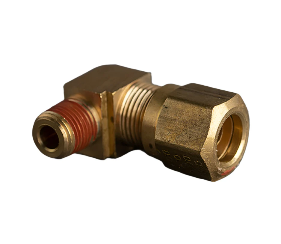 3/8in Tube to 1/8in Male Pipe 90° Brass Elbow