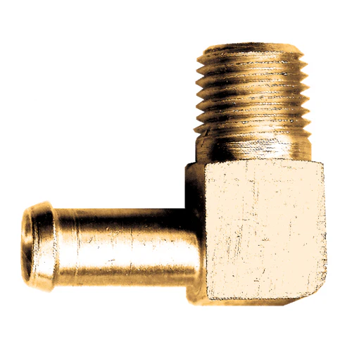 3/8in Hose I.D. to 1/8in Male Pipe Brass Elbow Fuel Line Hose Barb
