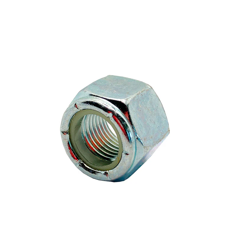 3/8-16in UNC Low Carbon Nylon Lock Nut Clear Zinc