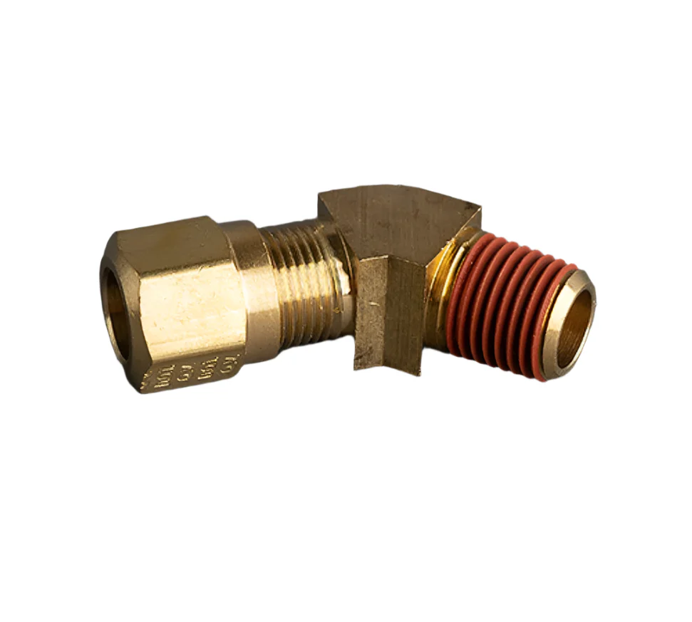 3/8in Tube to 3/8in Male Pipe 45° Brass Elbow
