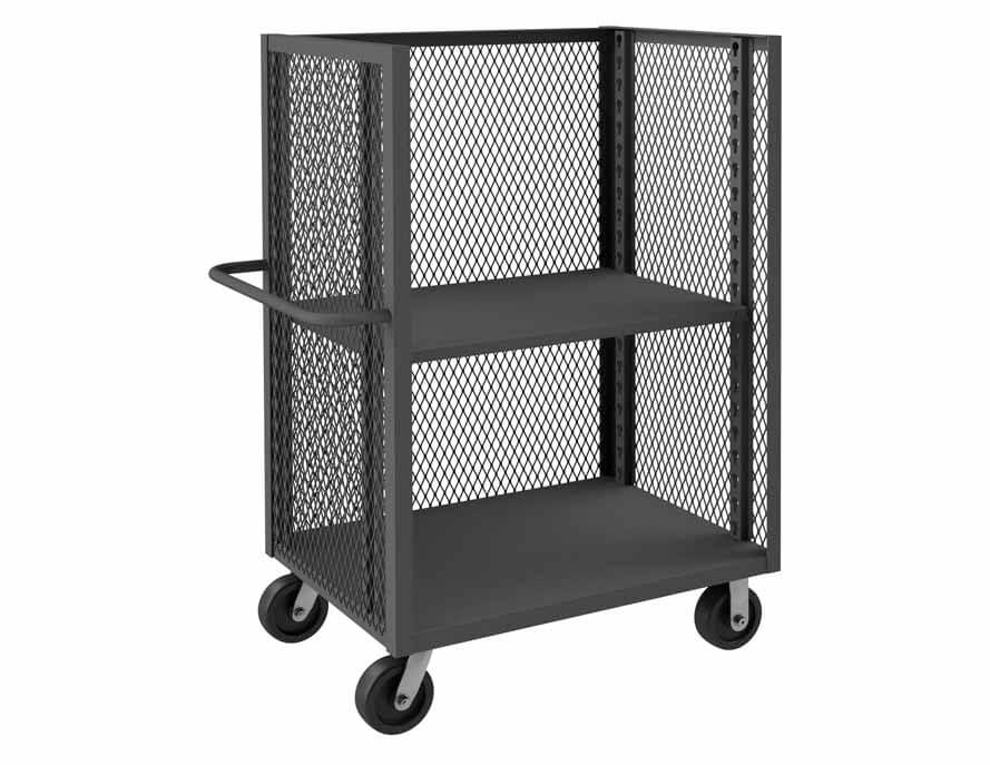 3-Sided Mesh Truck with 1 Adjustable Shelf