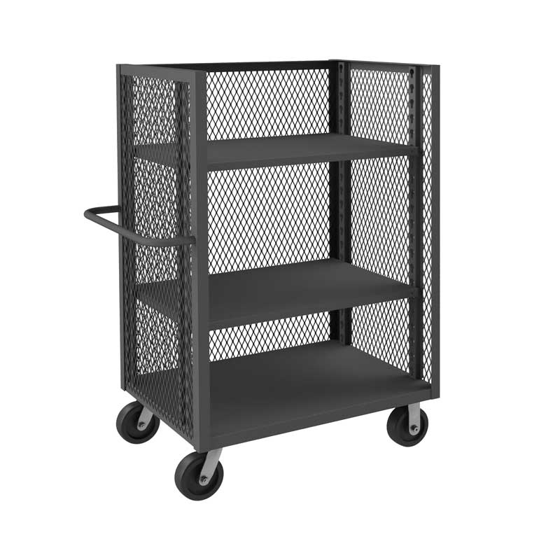 3-Sided Mesh Truck with 2 Adjustable Shelves