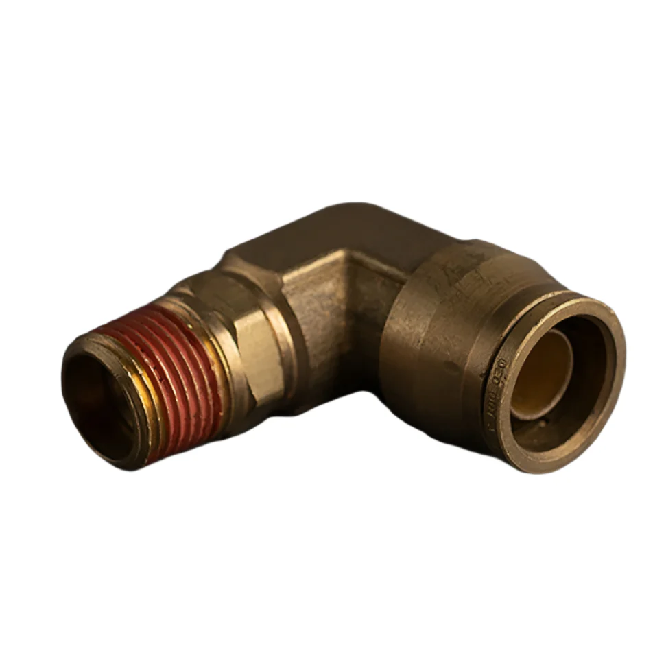 5/8in Tube to 1/2in Male Pipe Swivel Push Connect 90° Brass Elbow