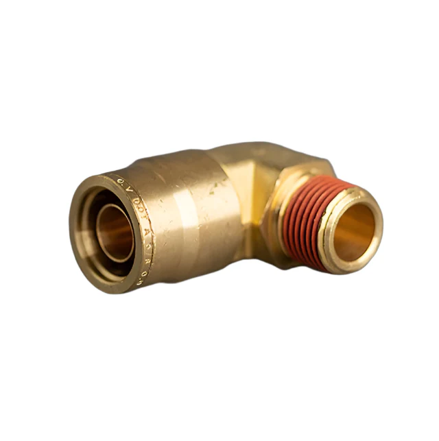 5/8in Tube to 3/8in Male Pipe Push Connect 90 Degree Brass Elbow