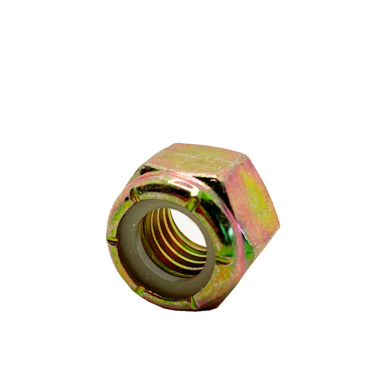 7/16-14in UNC Grade 8 Nylon Lock Nut Yellow Zinc