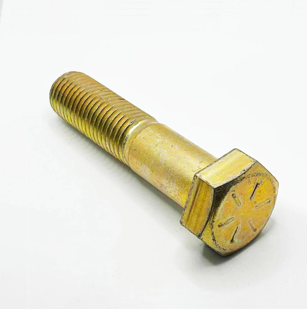 7/8-9 x 4 1/2in UNC Grade 8 Hex Cap Screw Yellow Zinc