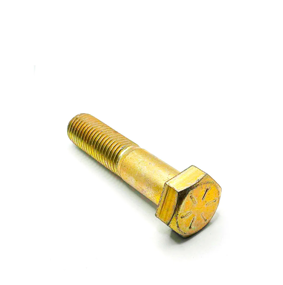 7/8-9 x 4in UNC Grade 8 Hex Cap Screw Yellow Zinc