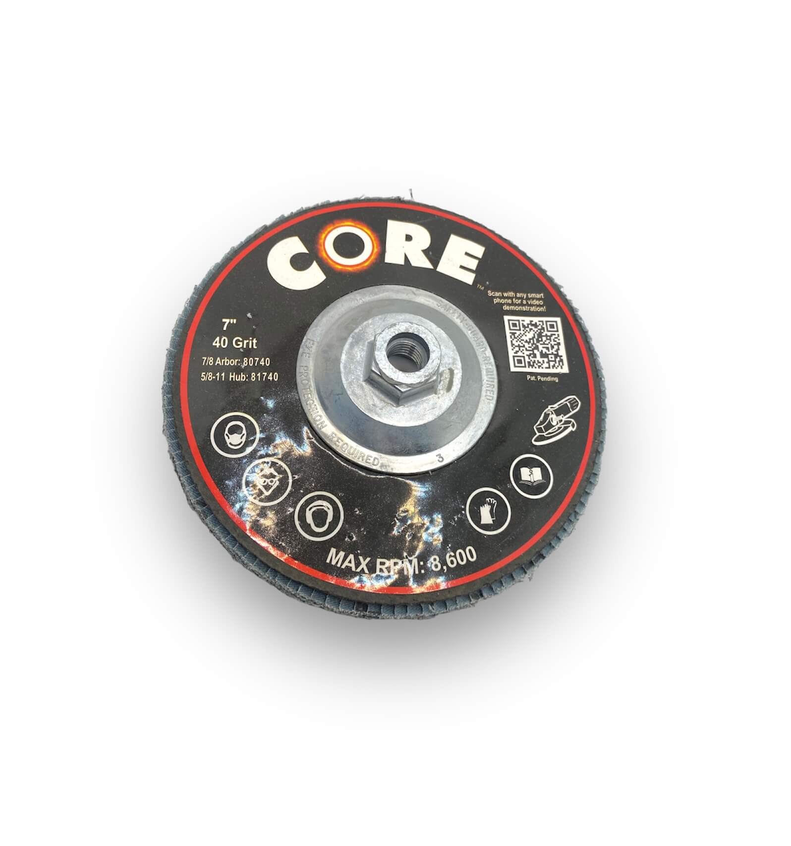 7 x 11-5/8in Type 27 Fiberglass Backed Flat Flap Wheel 40 Grit