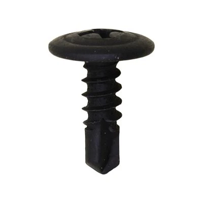 #8 x 1/2in Phillips Washer Head Tapping Screw Black Phosphate