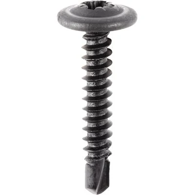M4.2 x 25mm Round Washer Head Tek Screw Black Phosphate