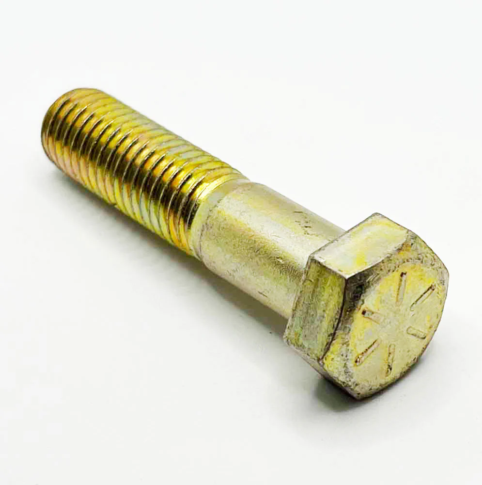 9/6-12 x 2-1/4in UNC Grade 8 Hex Cap Screw Yellow Zinc