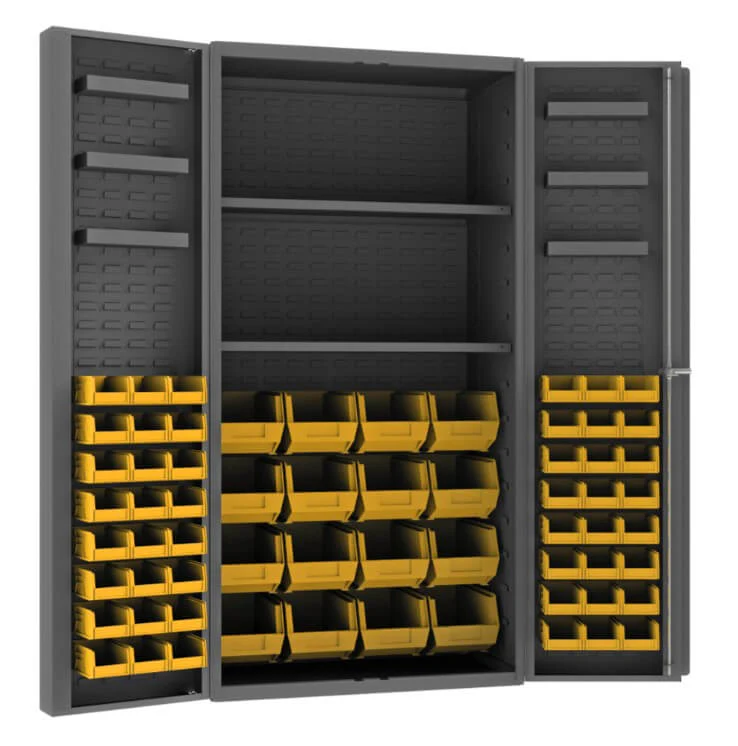 Cabinet with 64 Bins and 2 Shelves