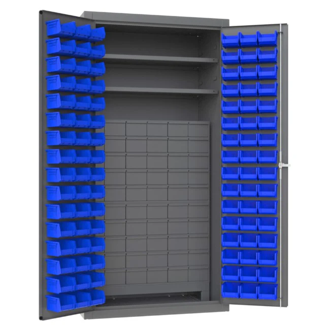 Cabinet with 96 Bins and 2 Shelves