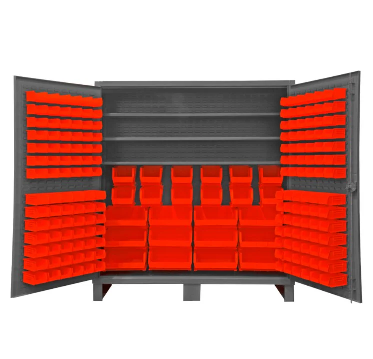 Cabinet with 192 Bins and 3 Shelves