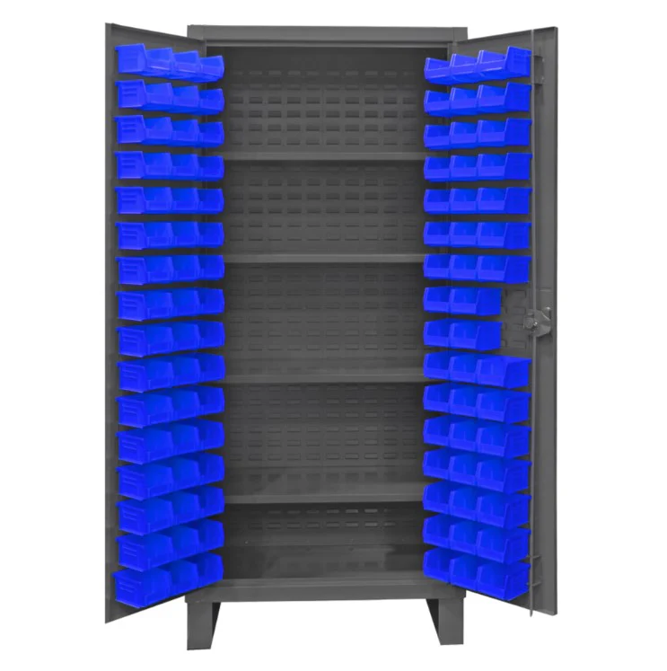 Cabinet with 96 Bins and 4 Shelves