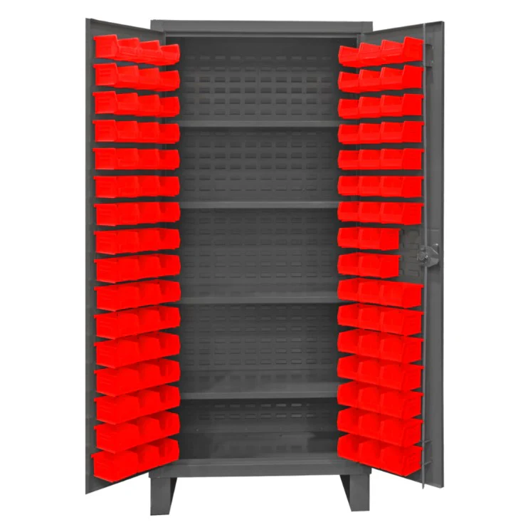 Cabinet with 96 Bins and 4 Shelves
