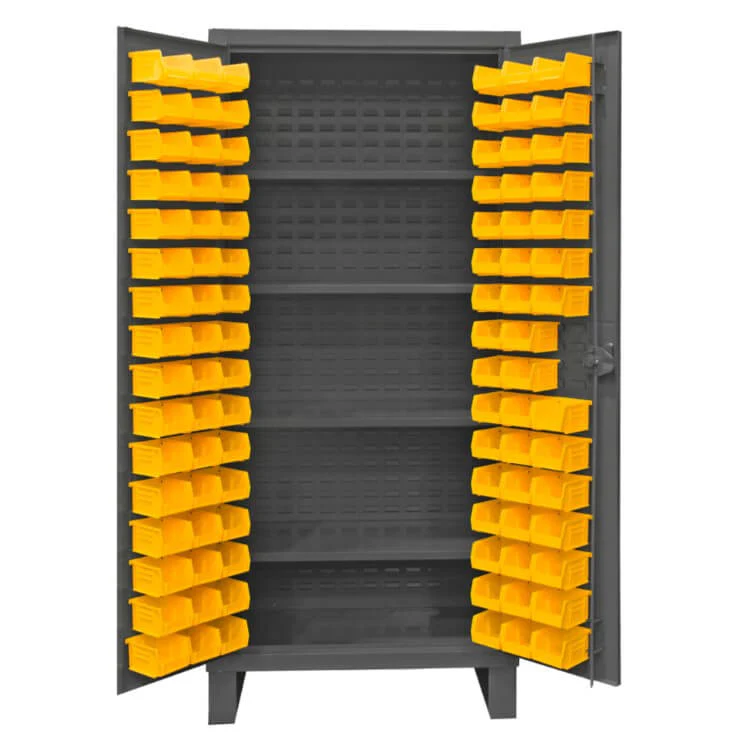 Cabinet with 96 Bins and 4 Shelves