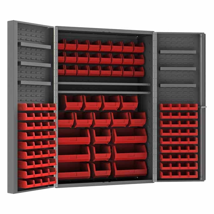 Cabinet with 114 Bins and 6 Door Shelves