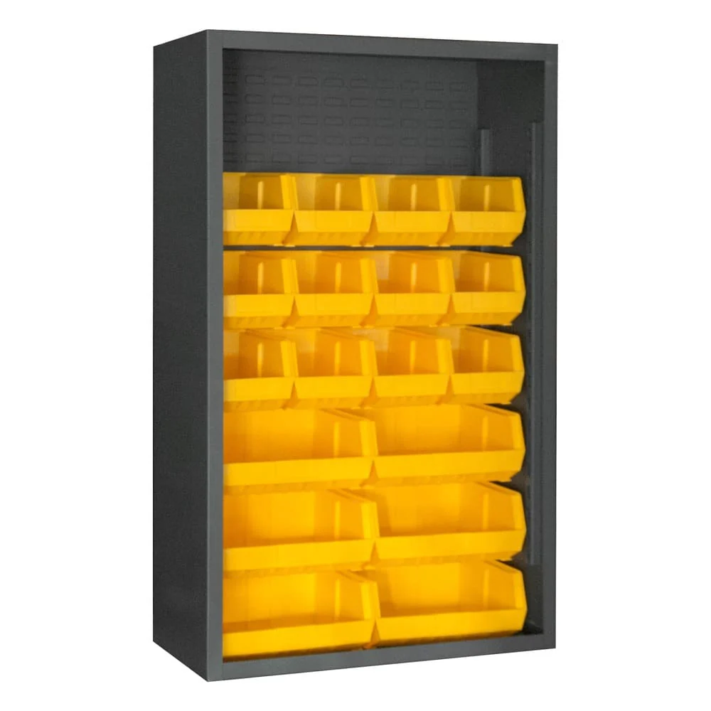 Enclosed Sheving with 18 Bins