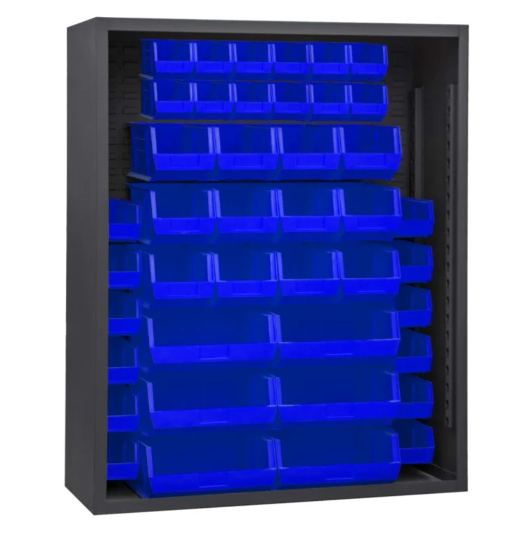 Enclosed Sheving with 42 Bins
